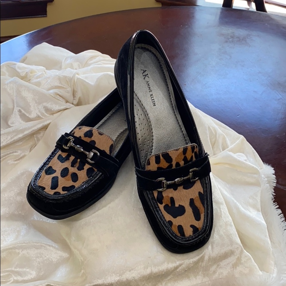 Anne Klein Leopard Haired Loafers